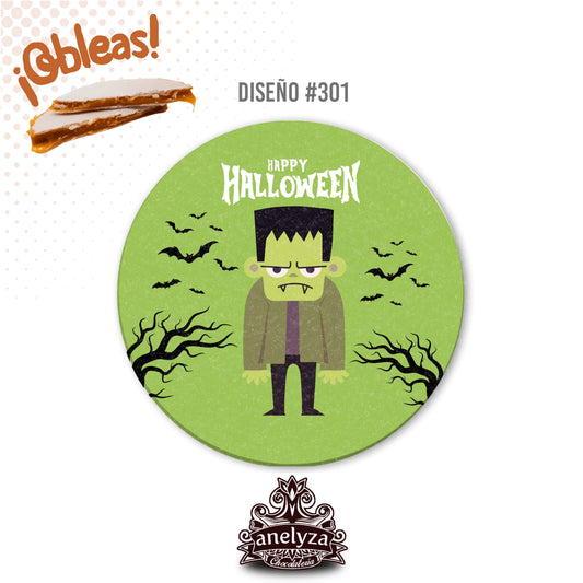 20 OBLEAS RELLENAS PERSONALIZADAS DISEÑO #301 HALLOWEEN