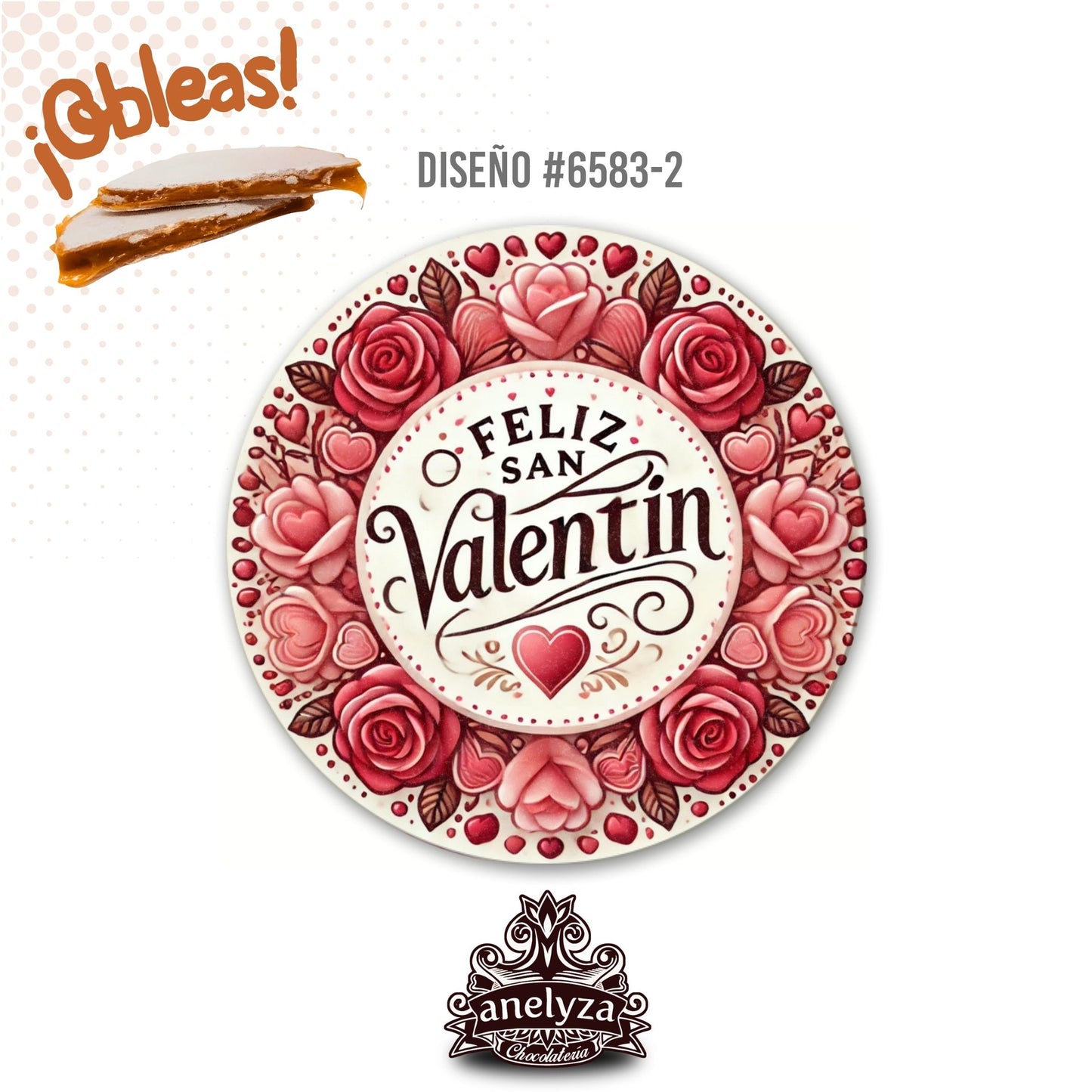 OBLEAS RELLENAS PERSONALIZADAS DISEÑ0 #6583-2 SAN VALENTIN