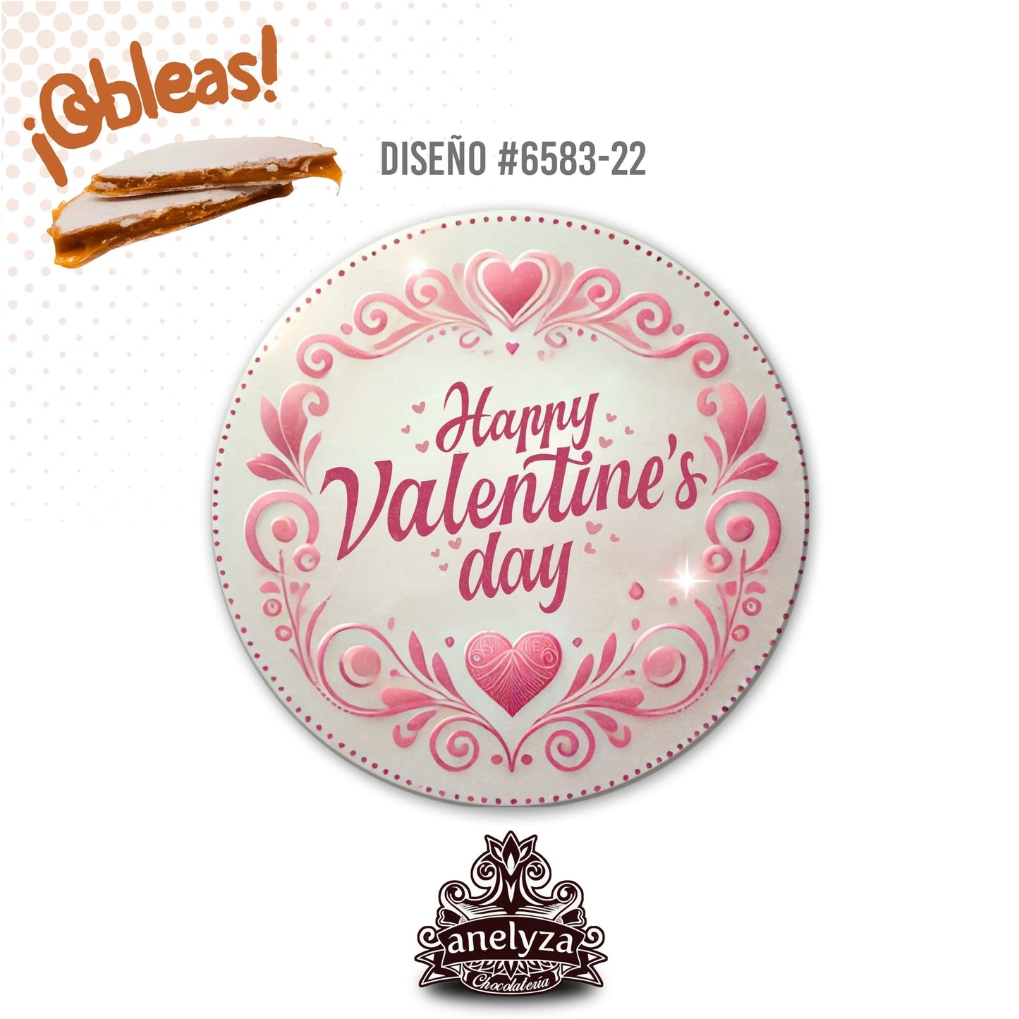 OBLEAS RELLENAS PERSONALIZADAS DISEÑO #6583-22 SAN VALENTIN