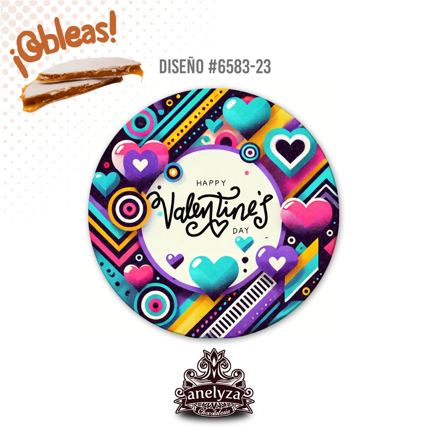 OBLEAS RELLENAS PERSONALIZADAS DISEÑO #6583-23 SAN VALENTIN