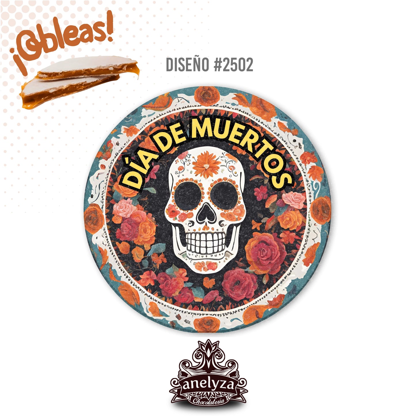 20 OBLEAS RELLENAS PERSONALIZADAS DISEÑO #2502 DIA DE MUERTOS