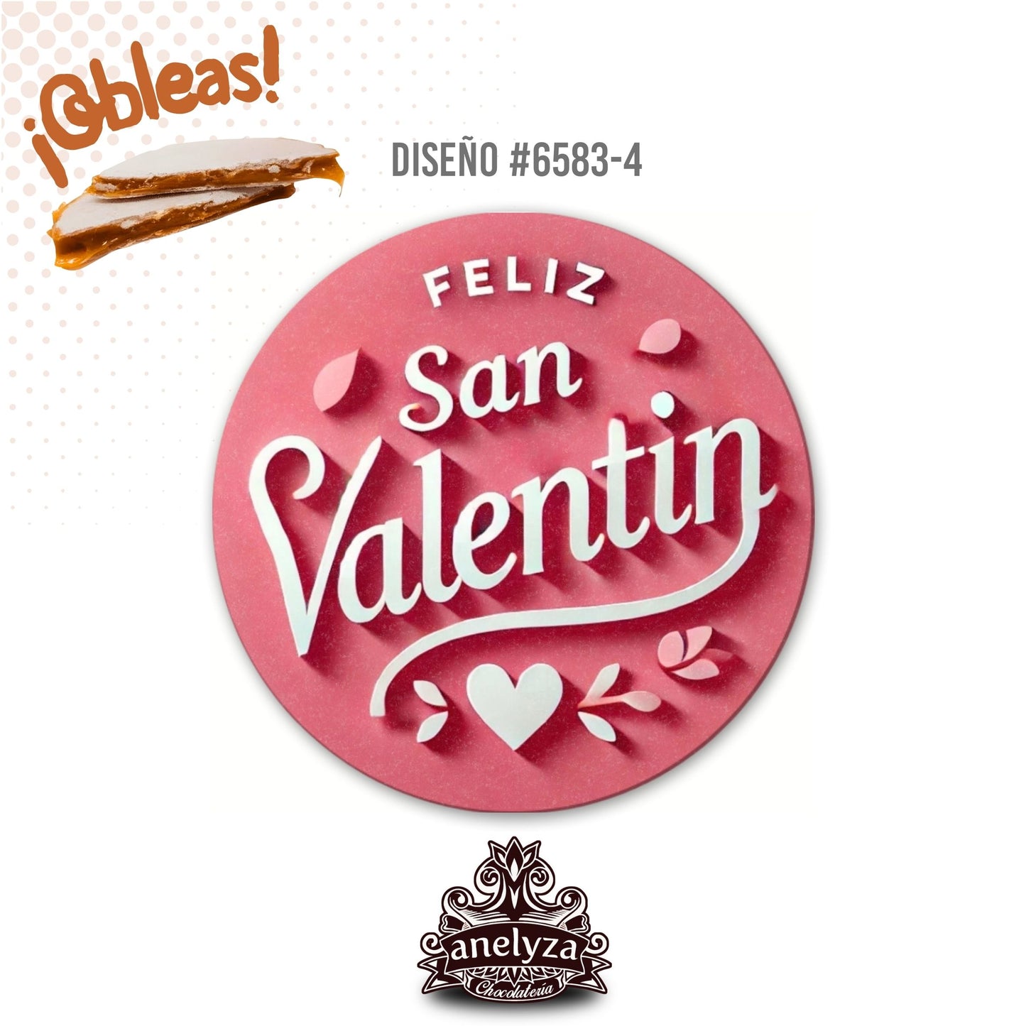 OBLEAS RELLENAS PERSONALIZADAS DISEÑ0 #6583-4 SAN VALENTIN