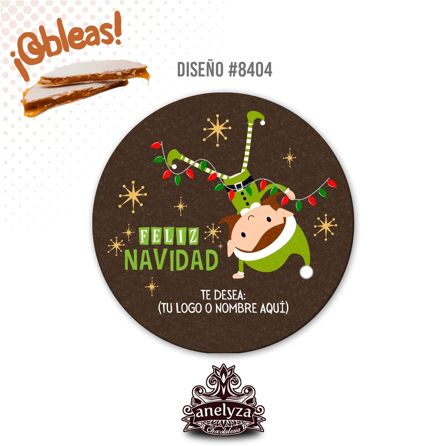 20 OBLEAS RELLENAS PERSONALIZADAS DE NAVIDAD DISEÑO #8404