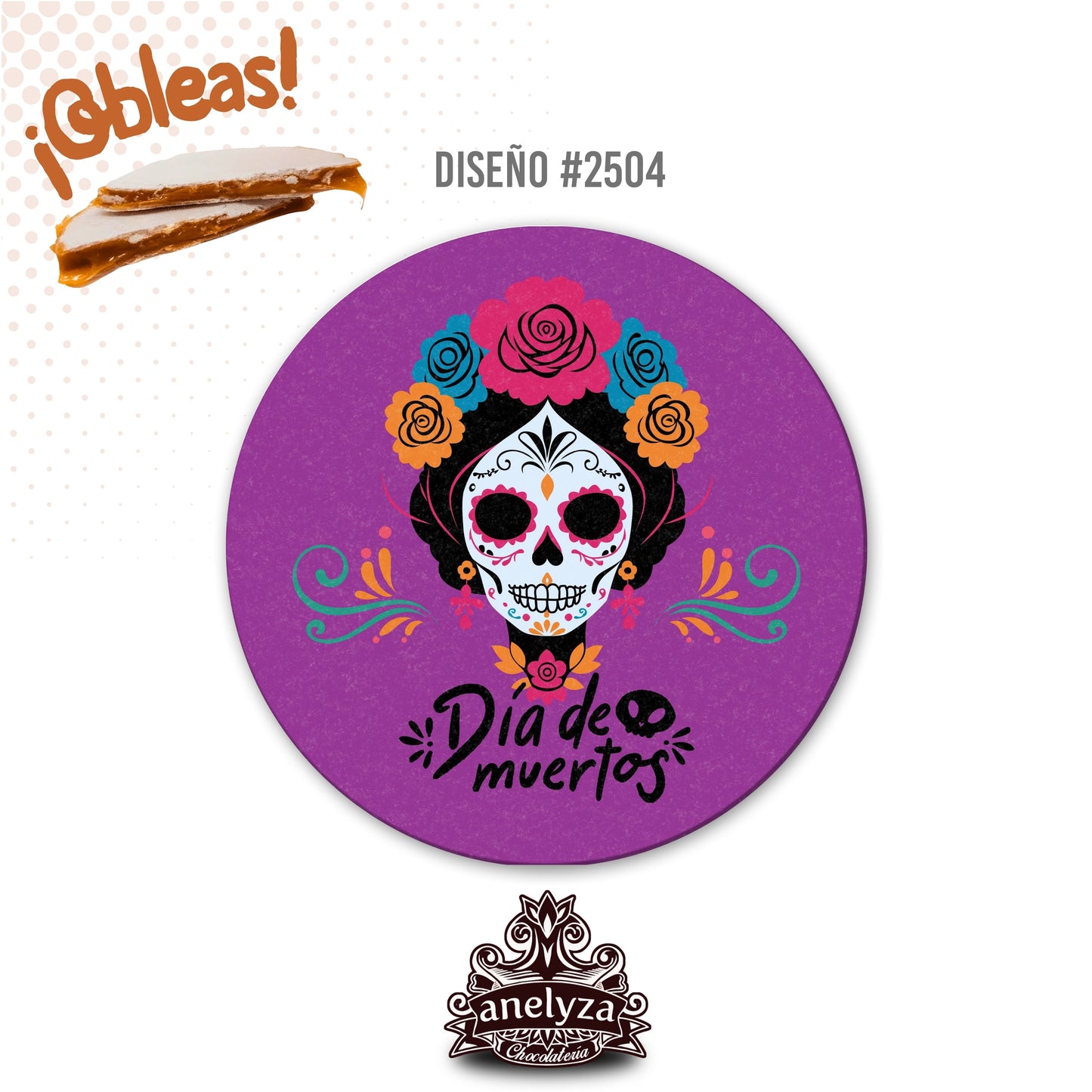 20 OBLEAS RELLENAS PERSONALIZADAS DISEÑO #2504 DIA DE MUERTOS