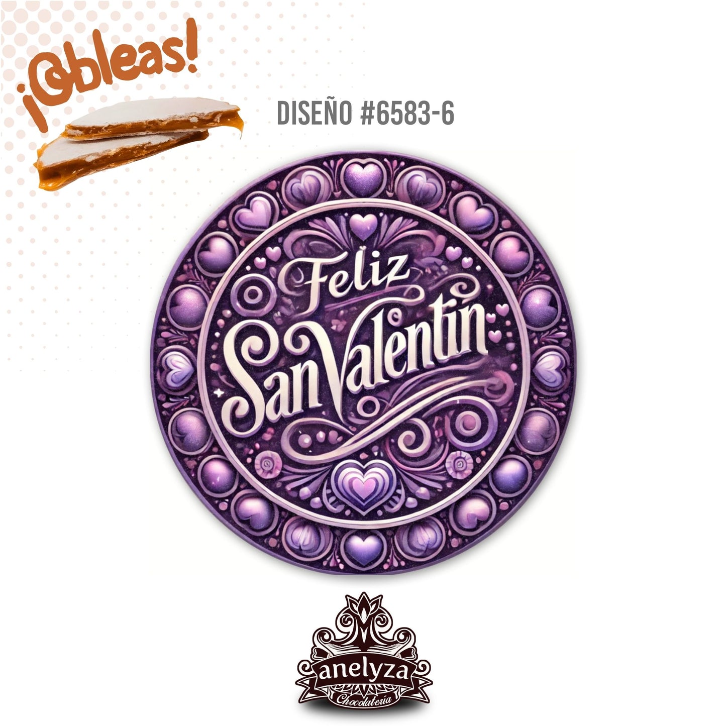 OBLEAS RELLENAS PERSONALIZADAS DISEÑ0 #6583-6 SAN VALENTIN