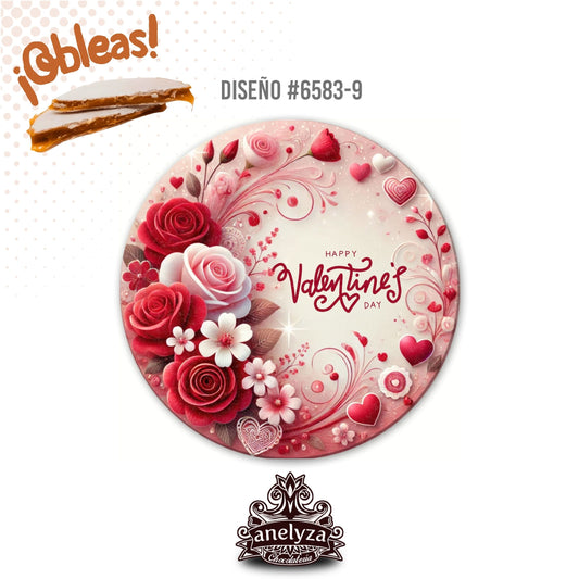 OBLEAS RELLENAS PERSONALIZADAS DISEÑO #6583-9 SAN VALENTIN