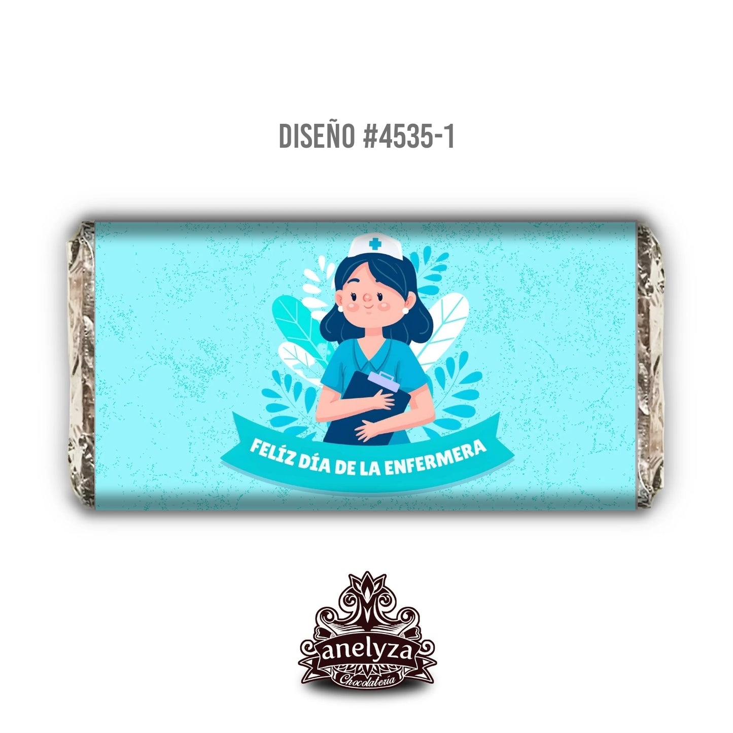 BARRAS DE CHOCOLATE PERSONALIZADAS DISEÑ0 #4535-1 DIA DE LA ENFERMERA