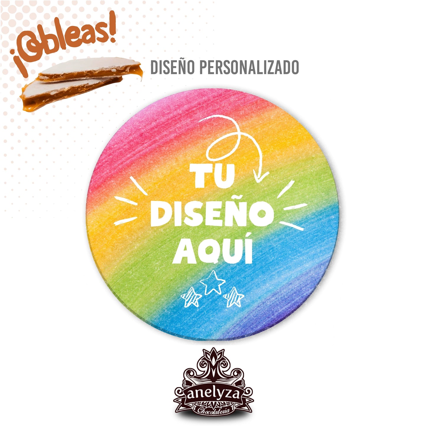 20 OBLEAS RELLENAS PERSONALIZADAS CON TU DISEÑO / IMAGEN