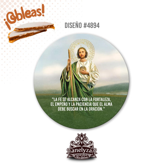 20 OBLEAS RELLENAS PERSONALIZADAS DISEÑO #4894 SAN JUDAS TADEO