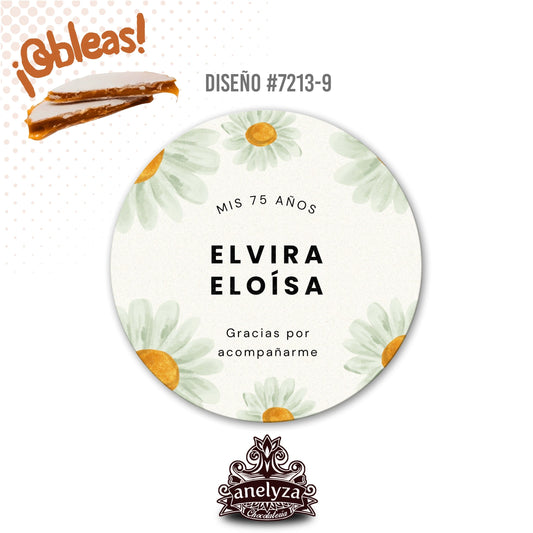 OBLEAS RELLENAS PERSONALIZADAS DISEÑO #7213-9 CUMPLEAÑOS MUJER