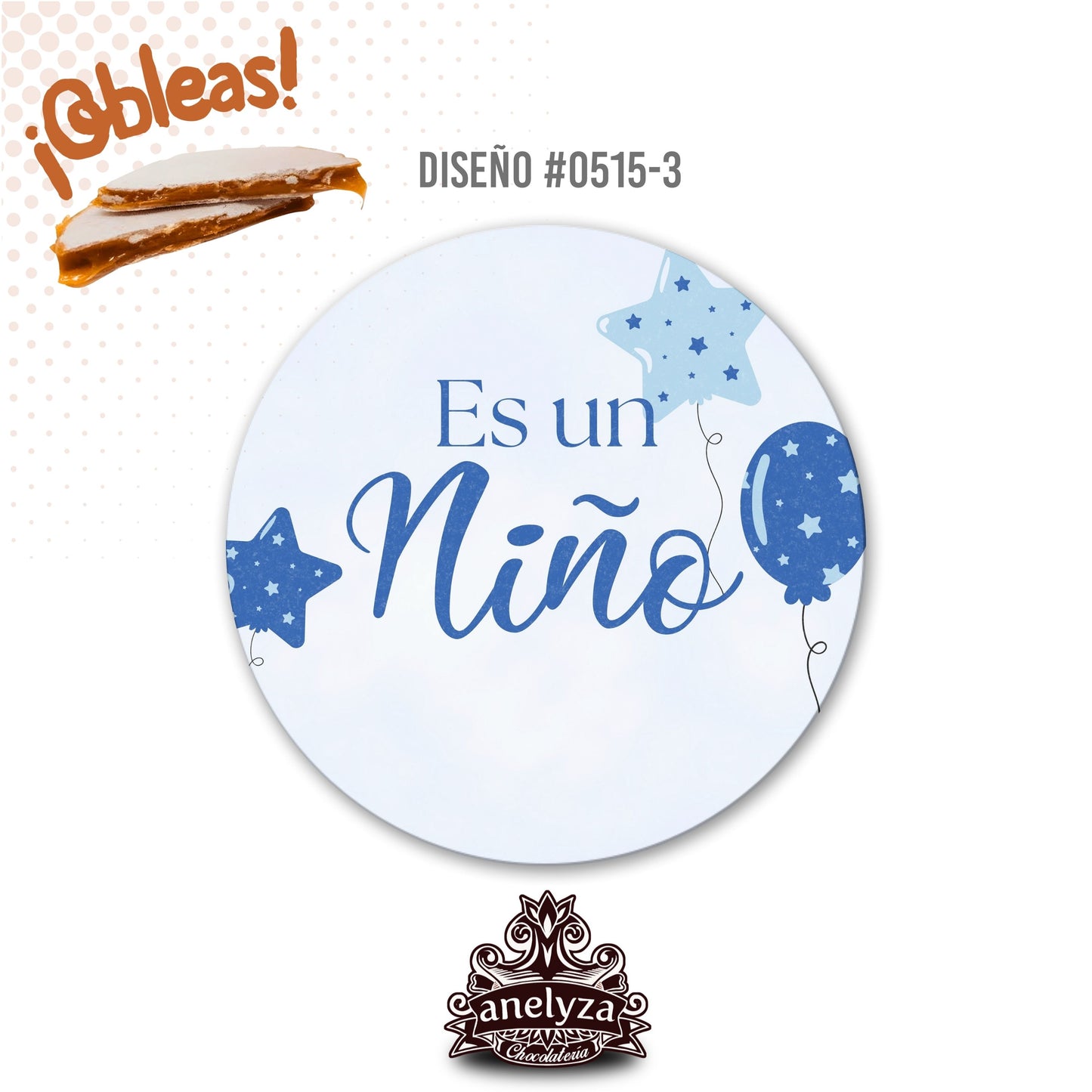 OBLEAS RELLENAS PERSONALIZADAS DISEÑO #0515-3 REVELACIÓN DE SEXO