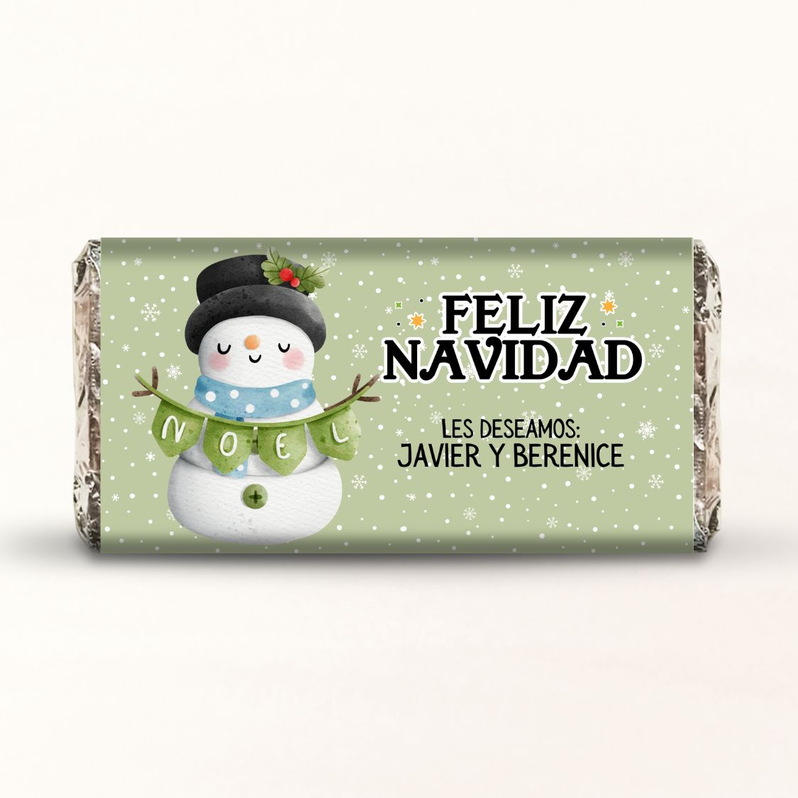 BARRAS DE CHOCOLATE PERSONALIZADAS DISEÑO #8412 NAVIDAD