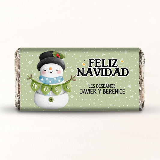 BARRAS DE CHOCOLATE PERSONALIZADAS DISEÑO #8412 NAVIDAD