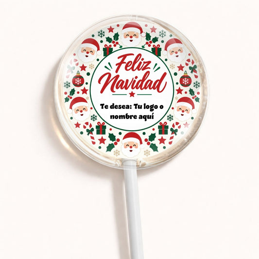 PALETAS DE CARAMELO PERSONALIZADAS DISEÑO #3609-2 NAVIDAD