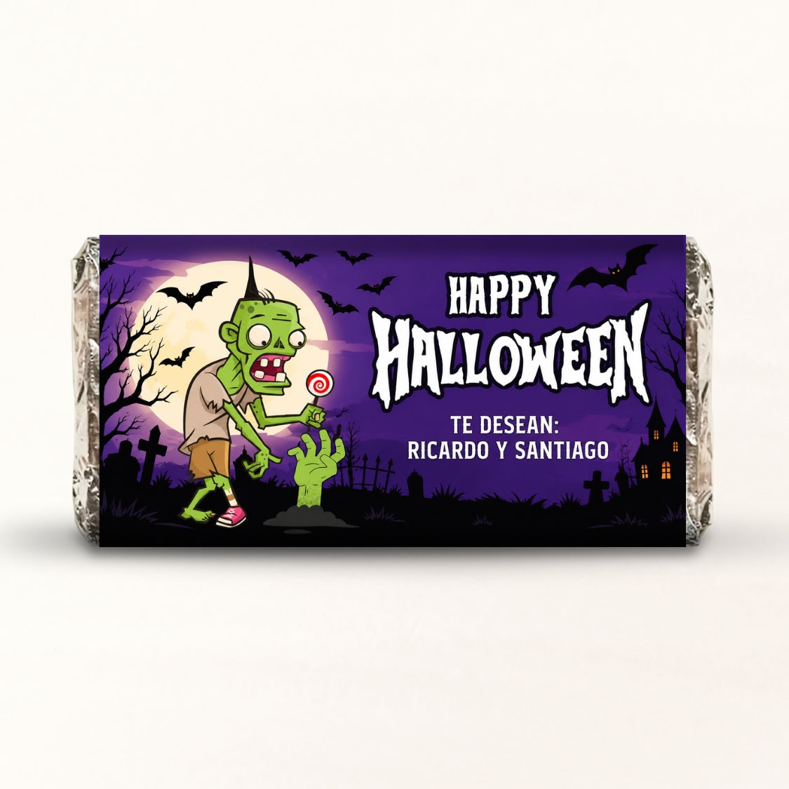 BARRAS DE CHOCOLATE PERSONALIZADAS DISEÑO #300-2 HALLOWEEN