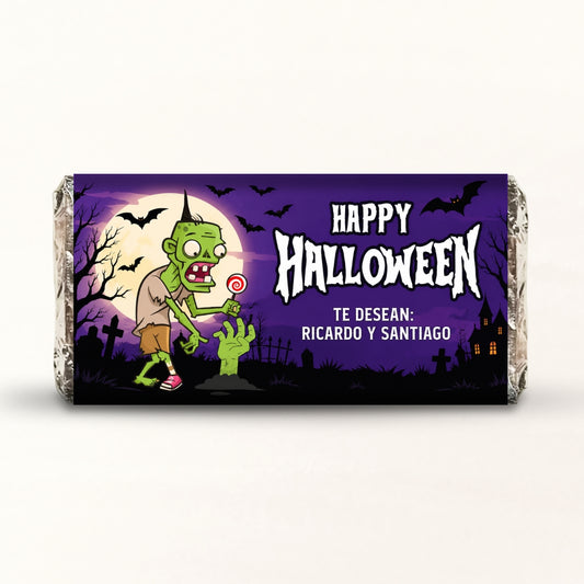 BARRAS DE CHOCOLATE PERSONALIZADAS DISEÑO #300-2 HALLOWEEN