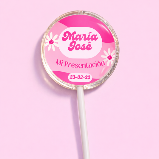 PALETAS DE CARAMELO PERSONALIZADAS DISEÑO #6202-13 PRESENTACIÓN DE 3 AÑOS