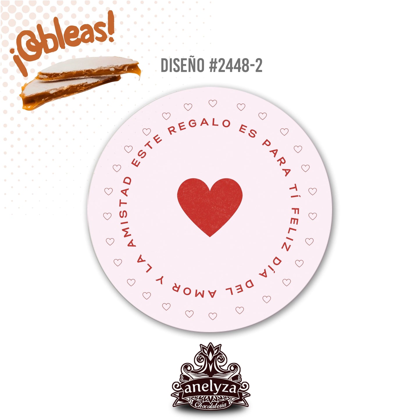 OBLEAS RELLENAS PERSONALIZADAS DISEÑO #2448-2 SAN VALENTIN