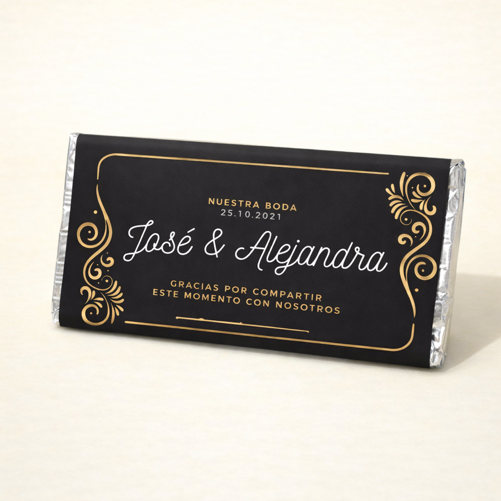 DESIGN #7368 BLACK BACKGROUND WITH GOLD WEDDINGS