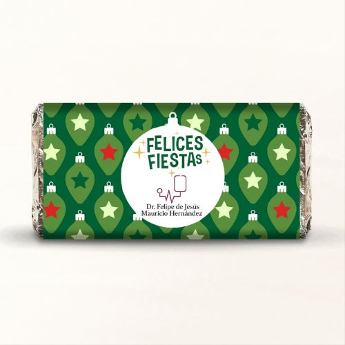 BARRAS DE CHOCOLATE PERSONALIZADAS DISEÑO #21676 NAVIDAD