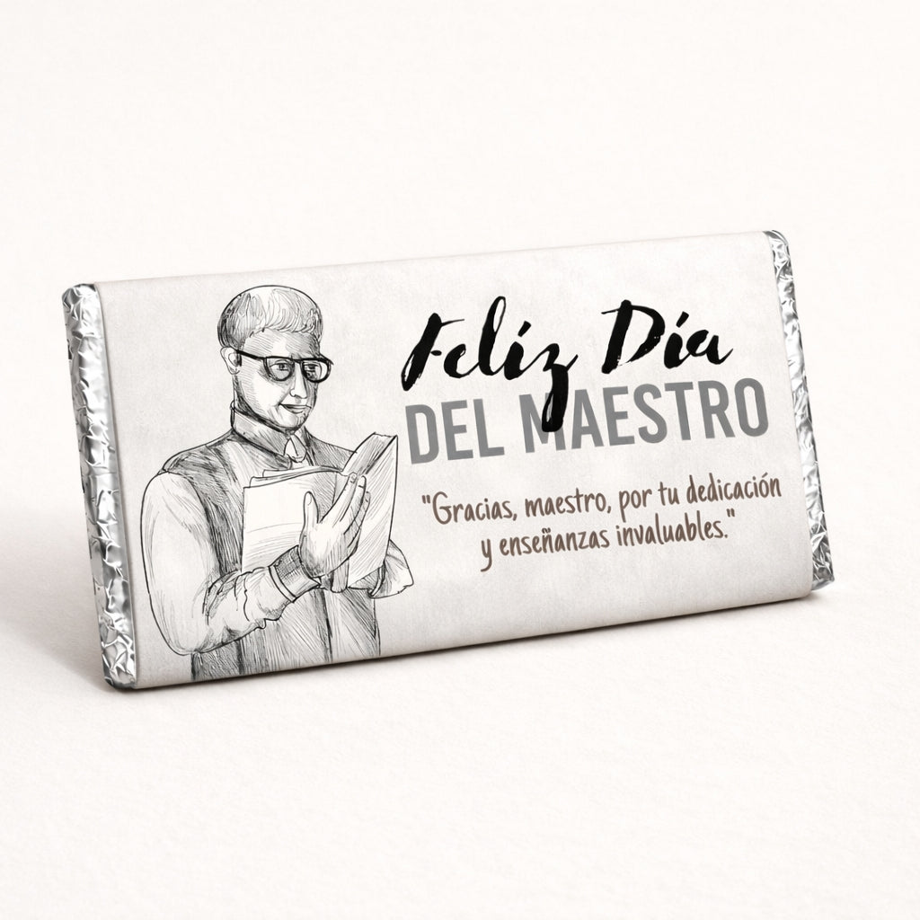 BARRAS DE CHOCOLATE PERSONALIZADAS DISEÑ0 #31031 DÍA DEL MAESTRO