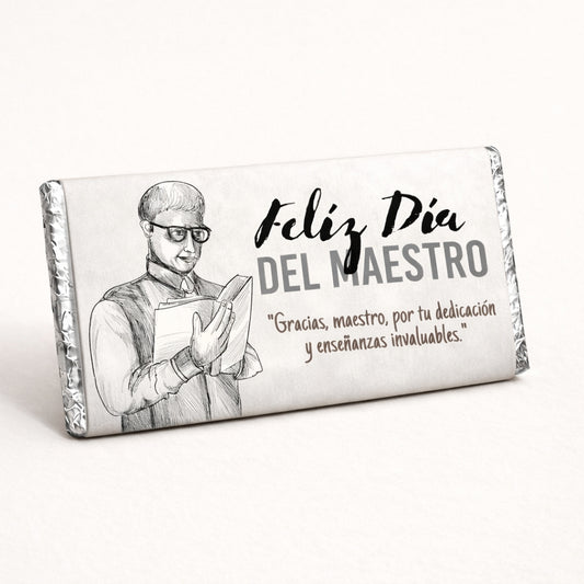 BARRAS DE CHOCOLATE PERSONALIZADAS DISEÑ0 #31031 DÍA DEL MAESTRO