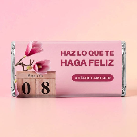 BARRAS DE CHOCOLATE PERSONALIZADAS DISEÑO #55338 DIA INTERNACIONAL DE LA MUJER
