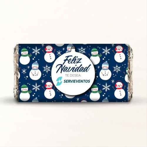 BARRAS DE CHOCOLATE PERSONALIZADAS DISEÑO #01216 NAVIDAD
