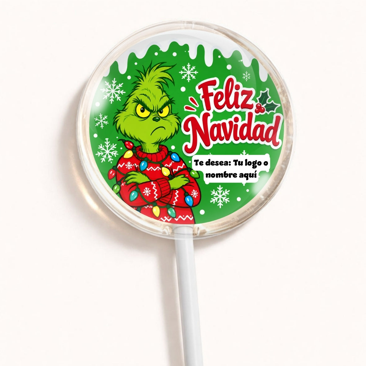 PALETAS DE CARAMELO PERSONALIZADAS DISEÑO #3609-6 NAVIDAD