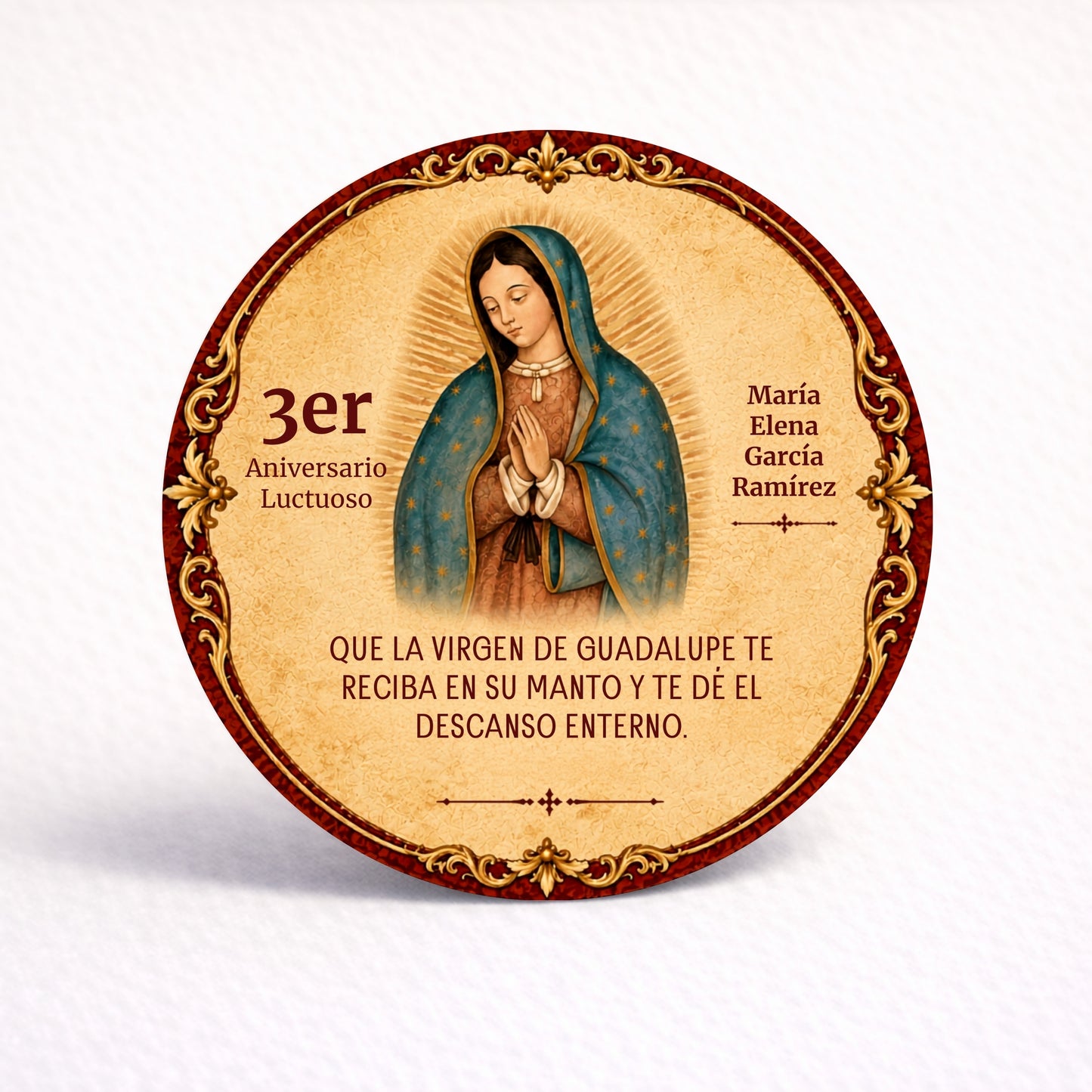 OBLEAS RELLENAS PERSONALIZADAS DISEÑO #8290 VIRGEN DE GUADALUPE ANIVERSARIO LUCTUOSO
