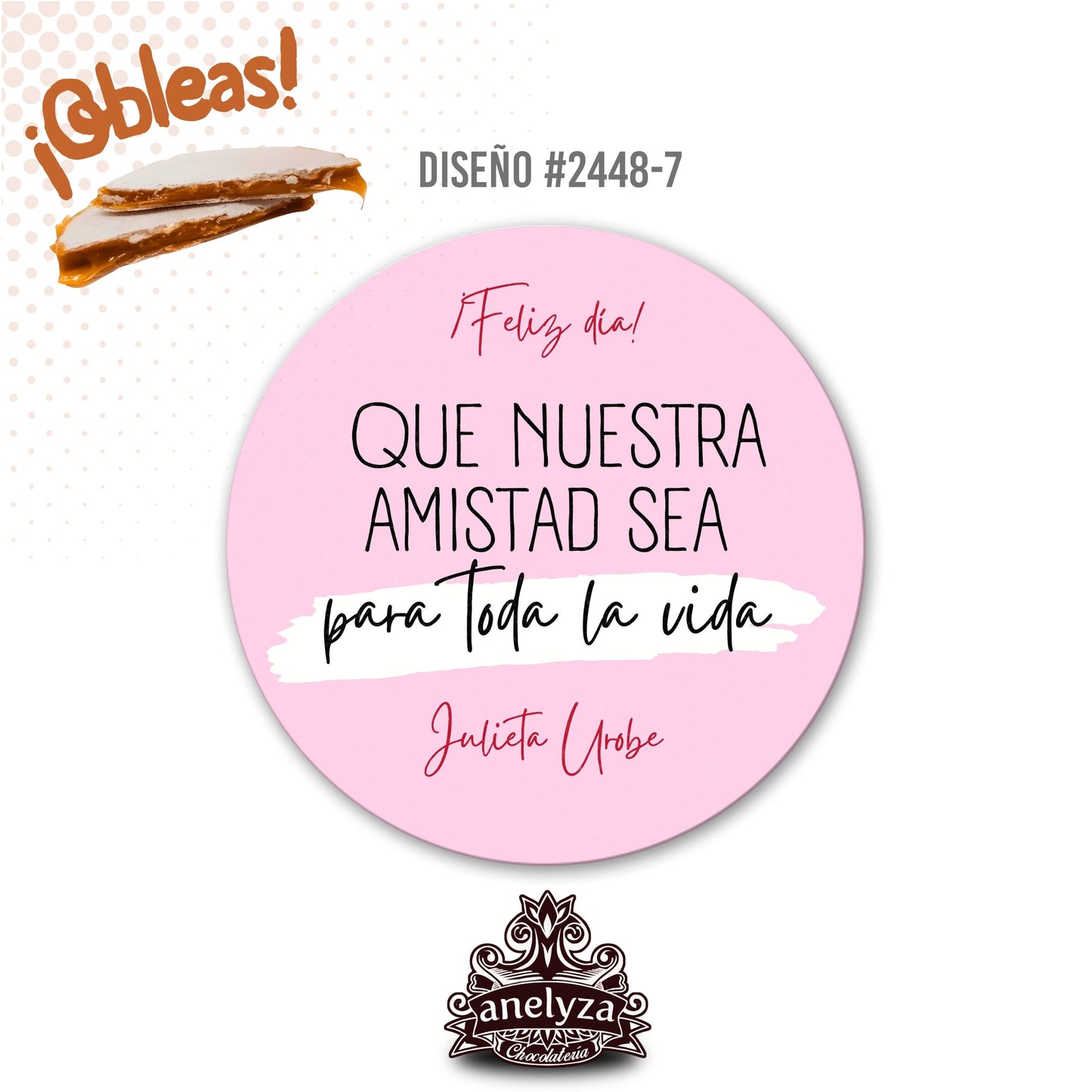 OBLEAS RELLENAS PERSONALIZADAS DISEÑO #2448-7 SAN VALENTIN