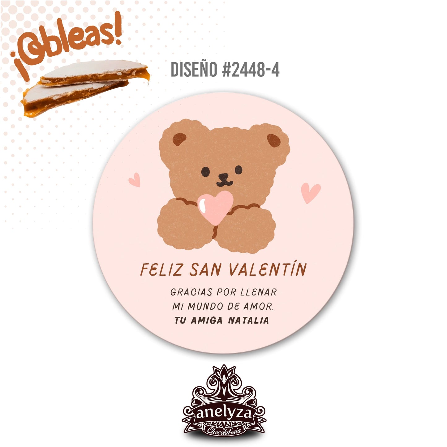 OBLEAS RELLENAS PERSONALIZADAS DISEÑO #2448-4 SAN VALENTIN
