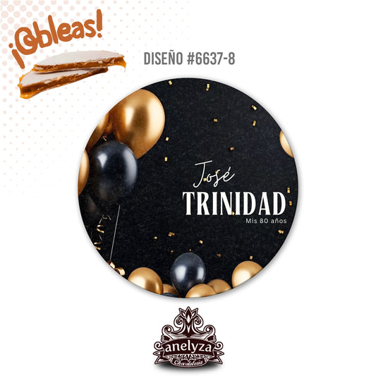 OBLEAS RELLENAS PERSONALIZADAS DISEÑO #6637-8 CUMPLEAÑOS HOMBRE