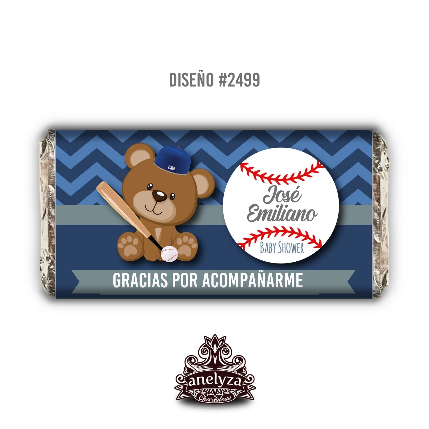 DESIGN #2499 BASEBALL BEAR BIRTH/BABY SHOWER