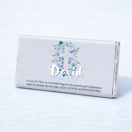 DESIGN #68698 CROSS WITH BLUE ROSES BAPTISM / FIRST COMMUNION