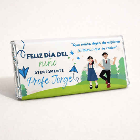 BARRAS DE CHOCOLATE PERSONALIZADAS DISEÑO #90193 DIA DEL NIÑO