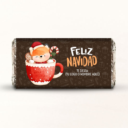 BARRAS DE CHOCOLATE PERSONALIZADAS DISEÑO #8410 NAVIDAD