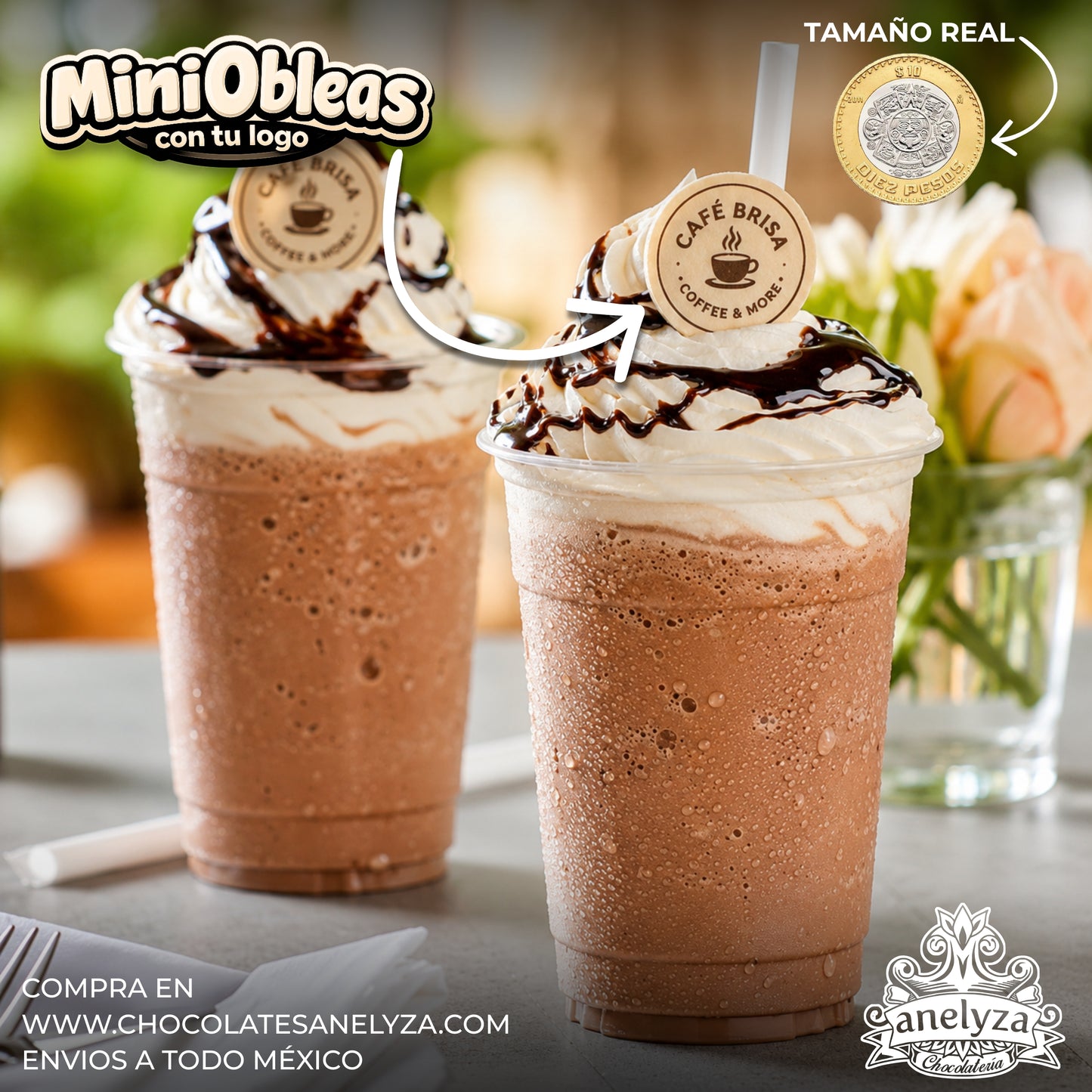 Mini0bleas comestibles impresas con tu logo / Tamaño 3 cms / Ideales para negocios de comida
