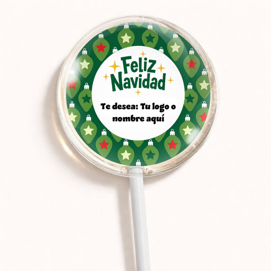 PALETAS DE CARAMELO PERSONALIZADAS DISEÑO #3609-4 NAVIDAD