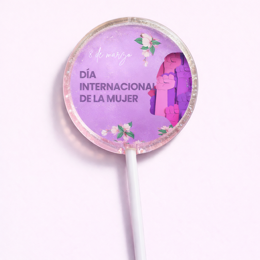 PALETAS DE CARAMELO PERSONALIZADAS DISEÑO #4490 DIA INTERNACIONAL DE LA MUJER