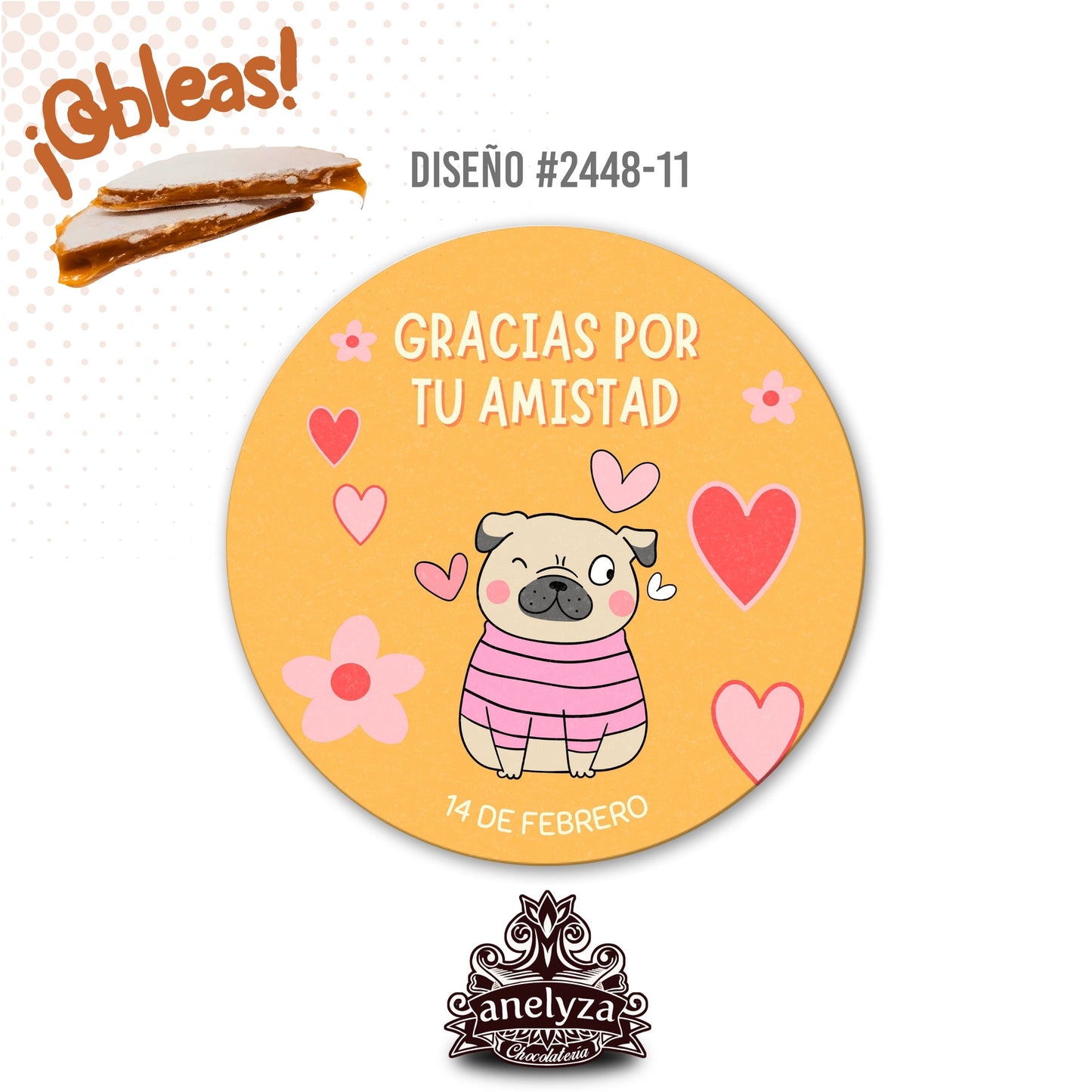 OBLEAS RELLENAS PERSONALIZADAS DISEÑO #2448-11 SAN VALENTIN