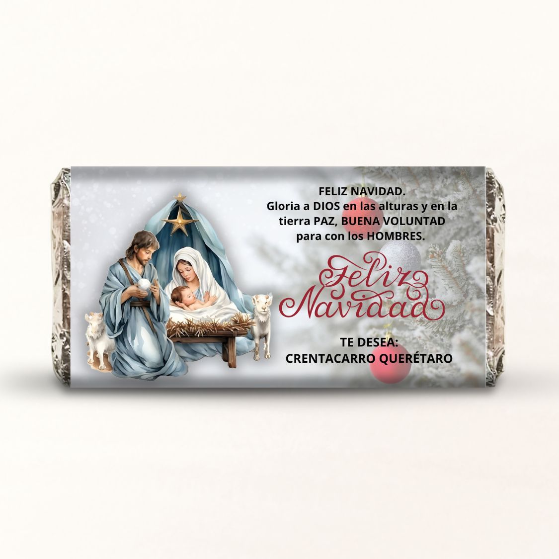 BARRAS DE CHOCOLATE PERSONALIZADAS DISEÑO #ND02 NIÑO DIOS NIÑO JESUS FELIZ NAVIDAD