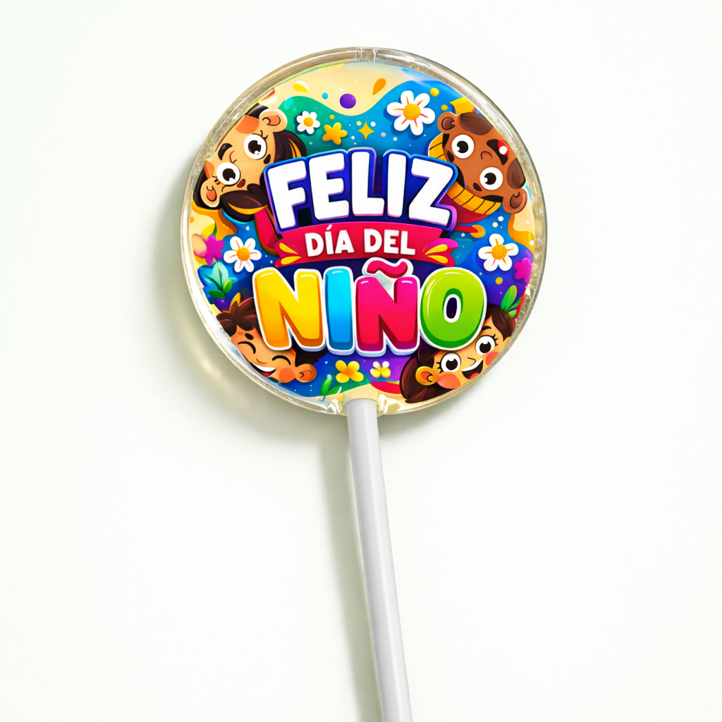 PALETAS DE CARAMELO PERSONALIZADAS DISEÑO #1249-5 DIA DEL NIÑO
