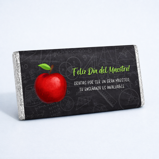 BARRAS DE CHOCOLATE PERSONALIZADAS DISEÑ0 #24257 DÍA DEL MAESTRO