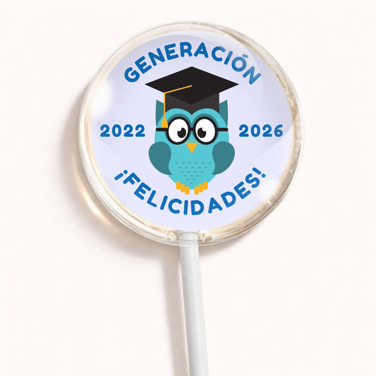 PALETAS DE CARAMELO PERSONALIZADAS DISEÑO #5672-8 GRADUACIÓN