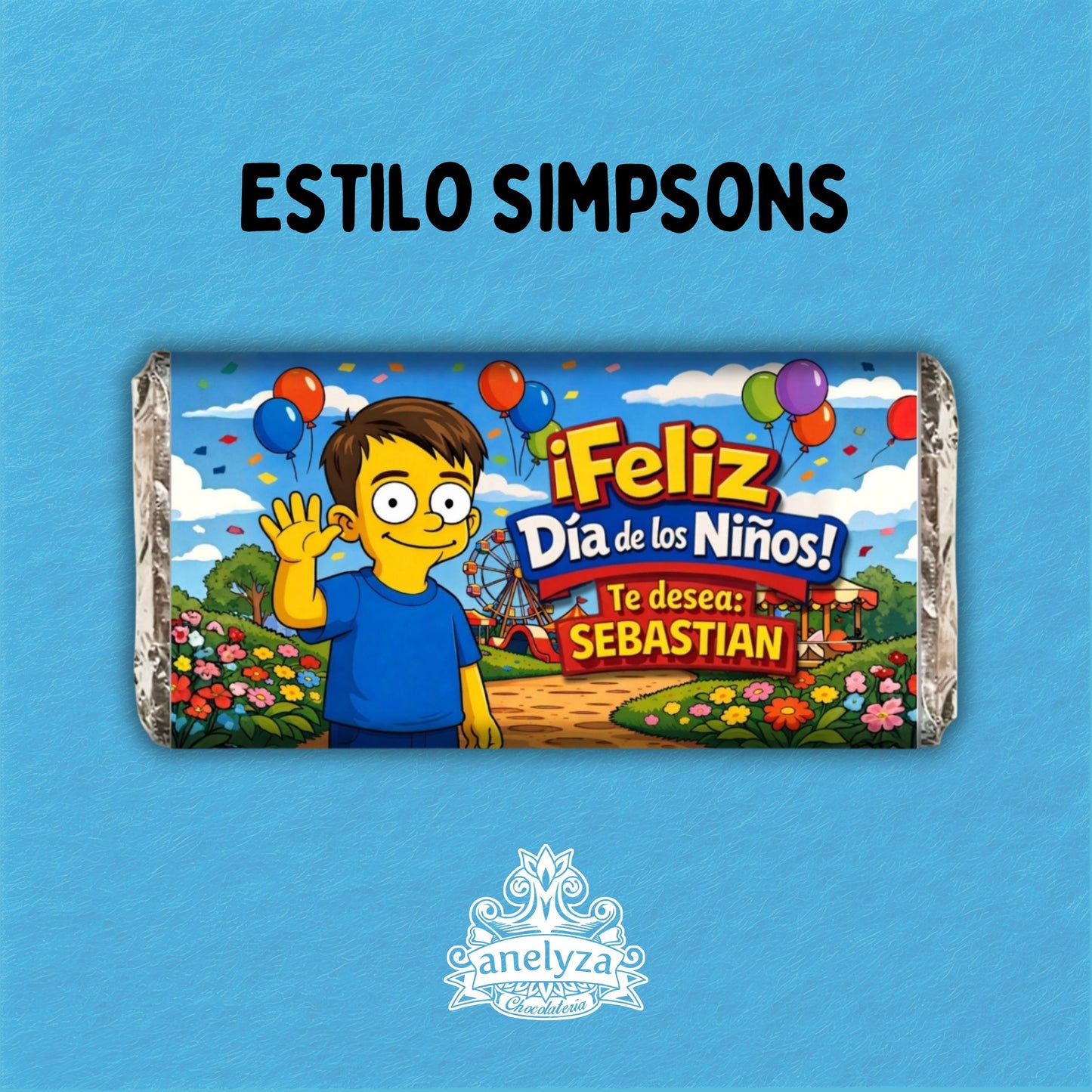 BARRAS DE CHOCOLATE PARA NIÑO PERSONALIZADAS CON TU IMAGEN EN CARICATURA / DISEÑO DIA DEL NIÑO