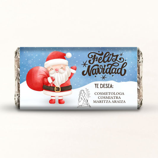 BARRAS DE CHOCOLATE PERSONALIZADAS DISEÑO #8405 NAVIDAD
