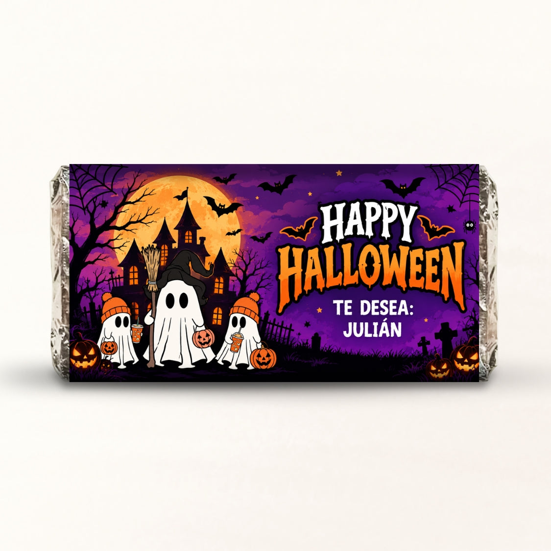 BARRAS DE CHOCOLATE PERSONALIZADAS DISEÑO #300-7 HALLOWEEN
