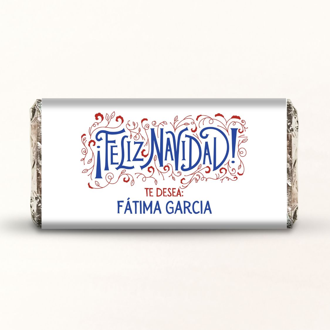 BARRAS DE CHOCOLATE PERSONALIZADAS DISEÑO #8407 NAVIDAD