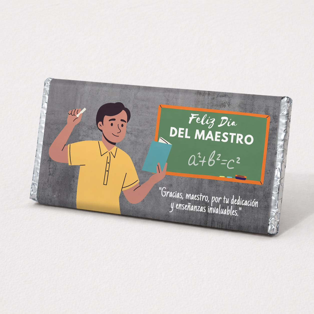 BARRAS DE CHOCOLATE PERSONALIZADAS DISEÑ0 #77606 DÍA DEL MAESTRO